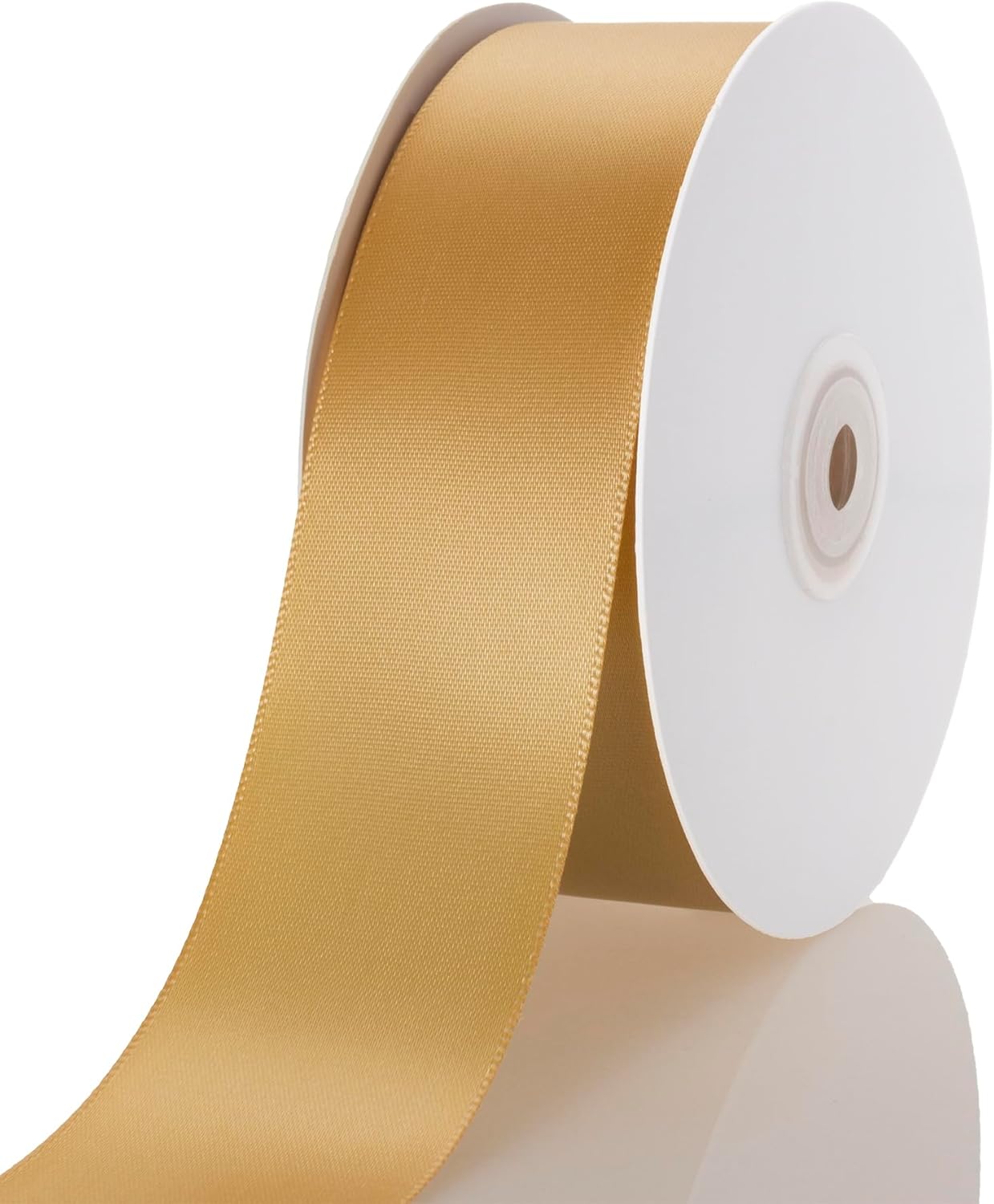 1-1/2 Inch Gold Ribbon, 50 Yards Craft Polyester Satin Ribbon Perfect for Gift Wrapping, Handmade Roses, Wedding Party Decorations and DIY Crafts