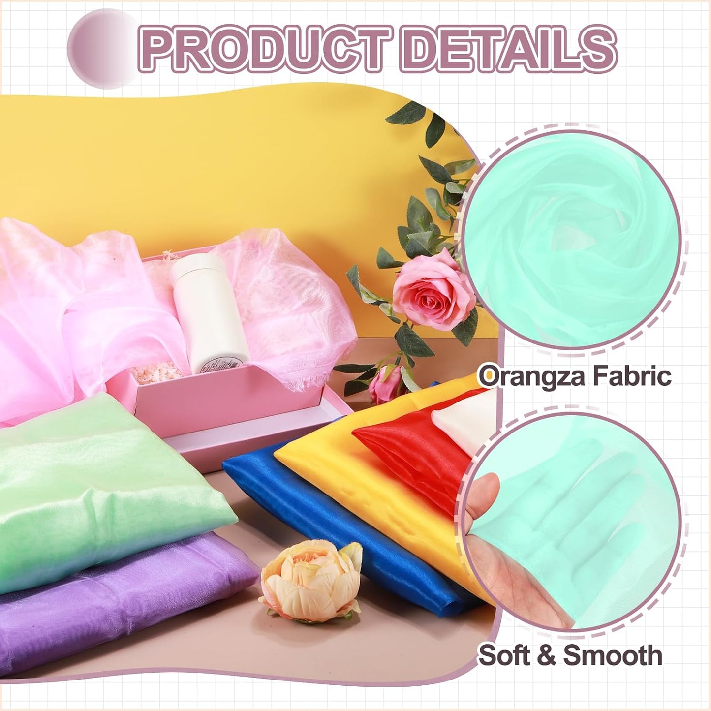 MECCANIXITY Iridescent Sheer Organza Fabric, 2 Yards x 59 Inches Solid Holographic Shiny Fabric Organza Cloth for Wedding, Curtains, Costume, Photo Background, Cyan