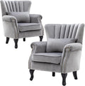 Velvet Accent Chairs Set of 2 by DMFurniture
