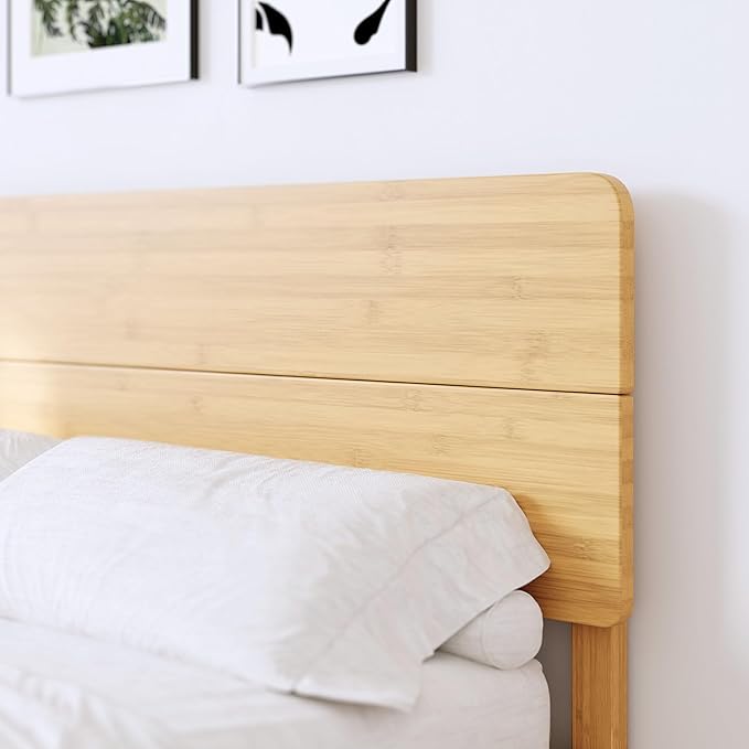 BOSRII 14in High Solid Bamboo Wood Platform Queen Size Bed Frame - Image 3
