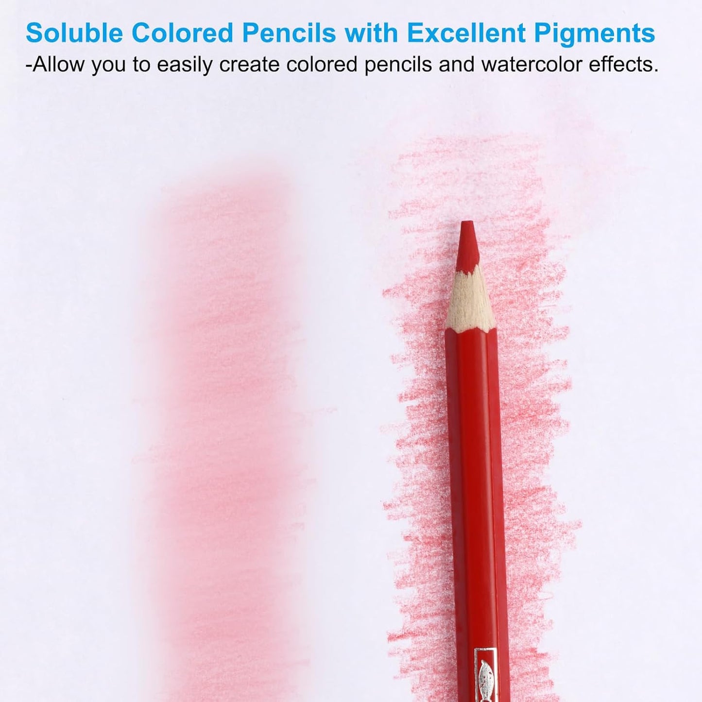 PATIKIL Watercolor Pencil, 6Pcs Water Soluble Pencils for Blending, Coloring, Sketch Drawing, Painting, Orange Red