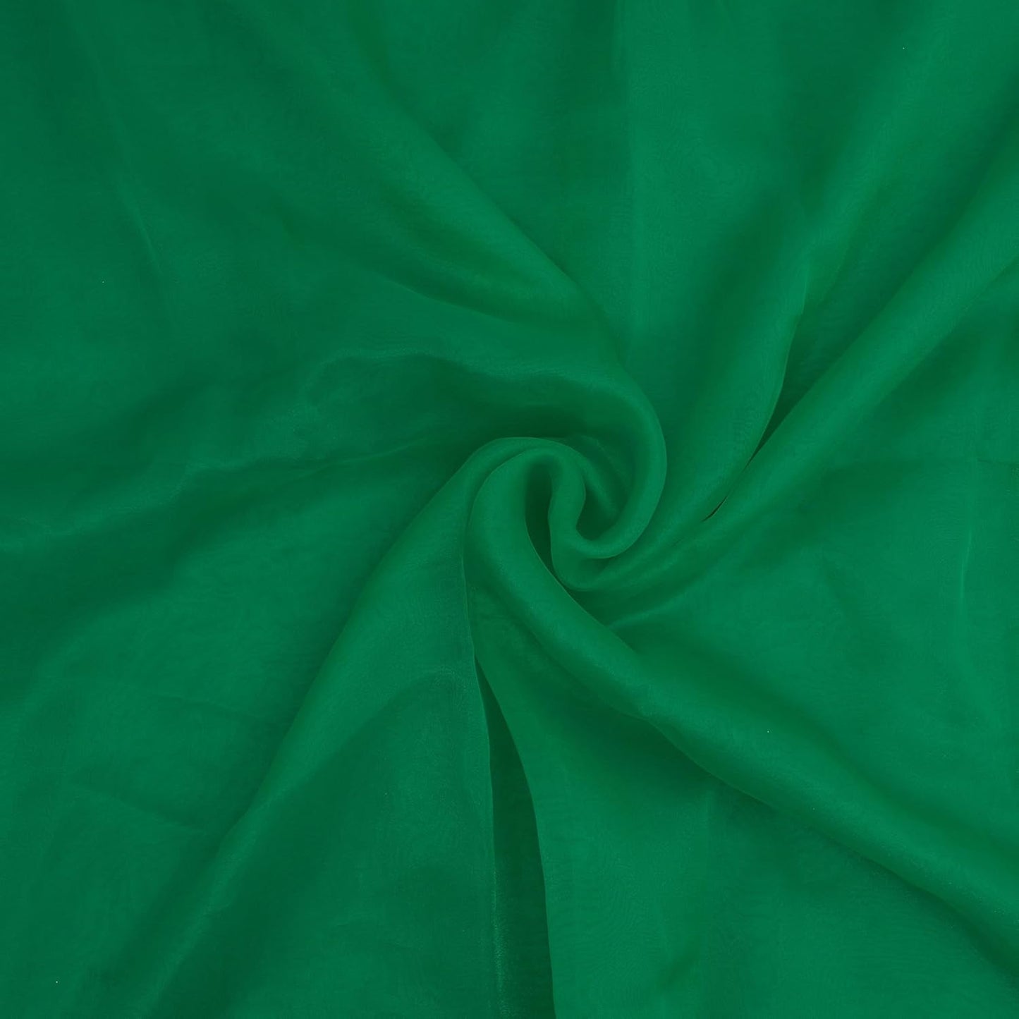 Organza Fabric 10 Yard Bridal Solid Sheer Bolt for Home Décor, Table Décor, Bridal, Fashion, Crafts, Decorations Silky Shiny Organza 44" - (10 Yard, Green)