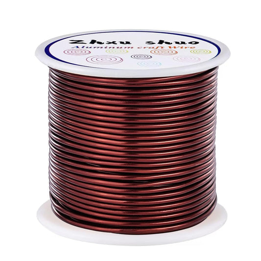 12 Gauge(2mm) Aluminum Wire 35 Yards Anodized Metal Wire for Bonsai Armature Crafting Sculpting Jewelry Craft Making Beading Floral (Brown, 12 Gauge)