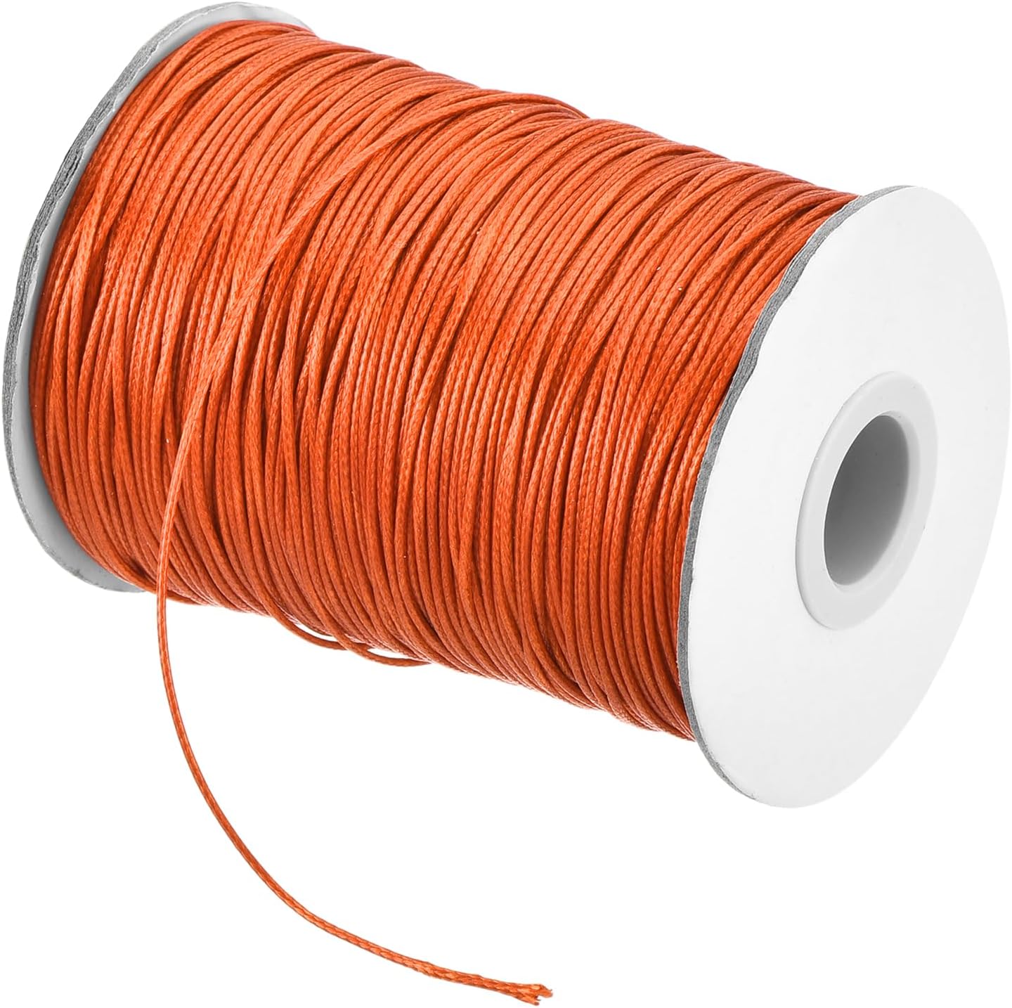 MECCANIXITY Waxed Cord 1.2mm Waxed Polyester Cord 175 Yard Wax String for Bracelet Making,Necklaces, Beading,Jewelry Making and DIY Crafts(Orange Red)