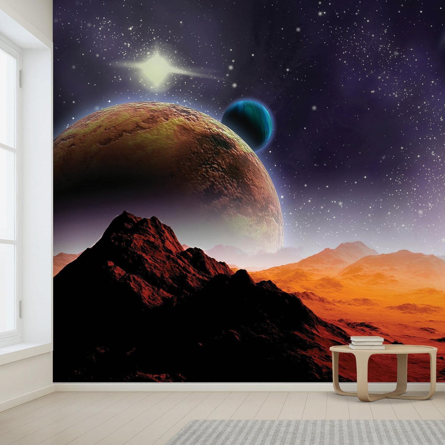 wall26 Peering into a Vibrantly Colored Space Wall Mural, Removable Sticker, Home Decor - 120x120 inches