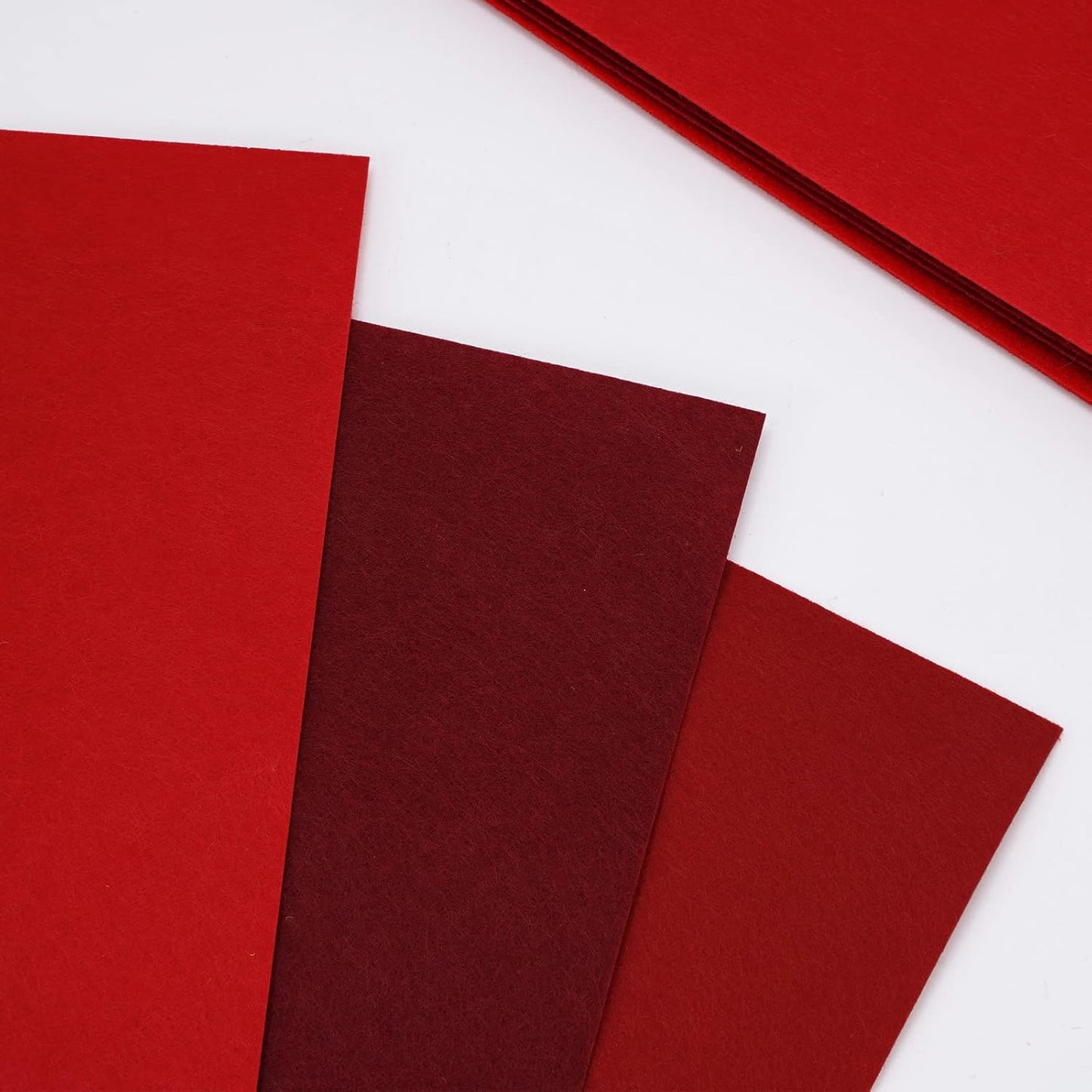 Whaline 18Pcs Felt Fabric Sheets Soft Thick Assorted Red Craft Felt Pack for DIY Craft Sewing Patchwork Art Projects, 3 Colors, 7.9 x 11.8 Inch