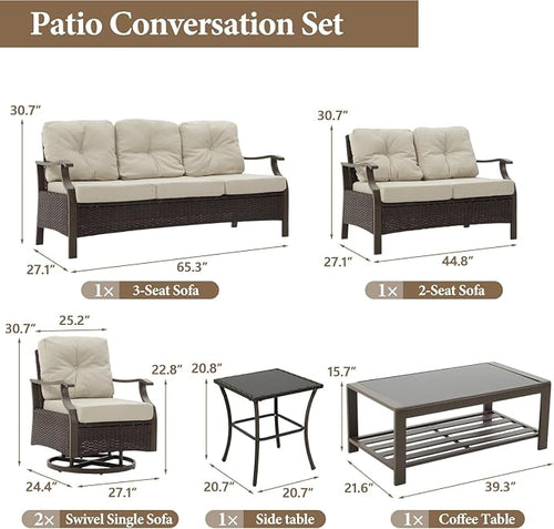 6 Pieces Outdoor Conversation Sets - Image 2