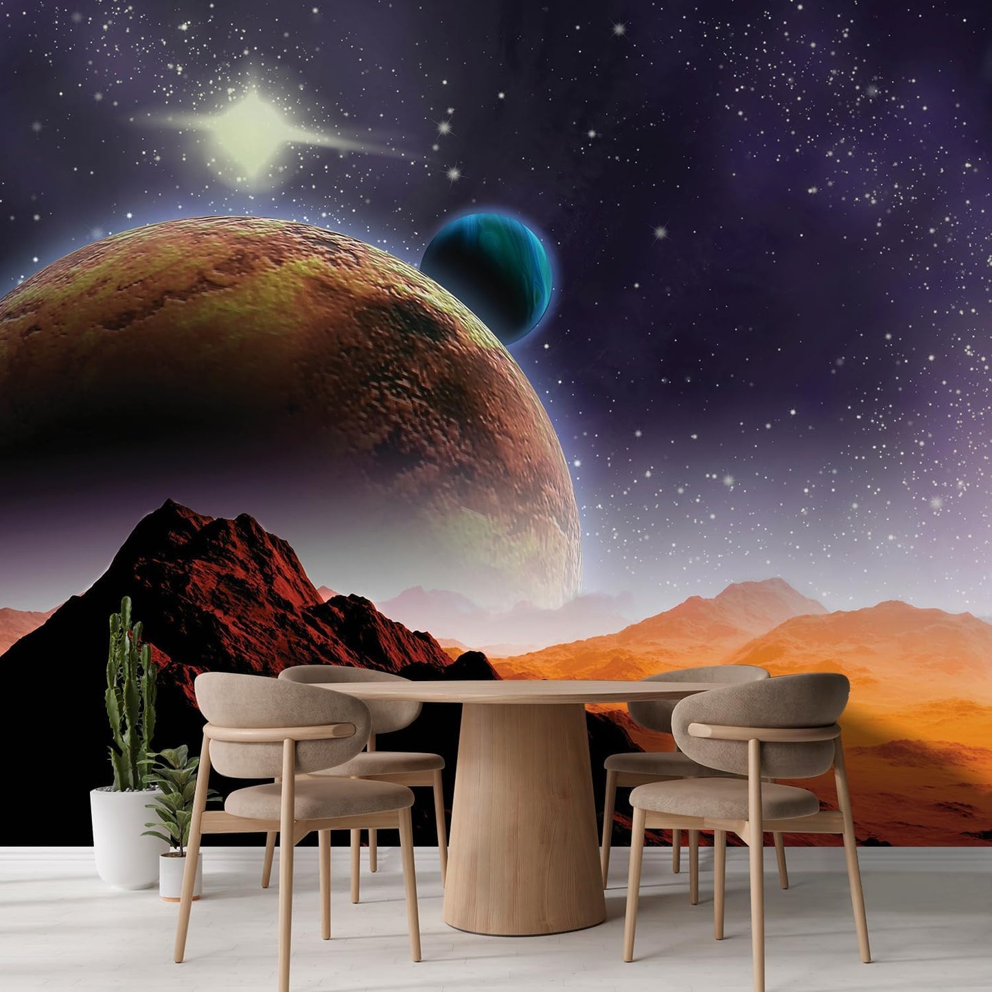 wall26 Wall Sticker/Wall Mural Peering into a Vibrantly Colored Space, Not Peel and Stick, Non-Woven Wallpaper Decorative for Bedroom, Living Room, Office - 108x168 inches