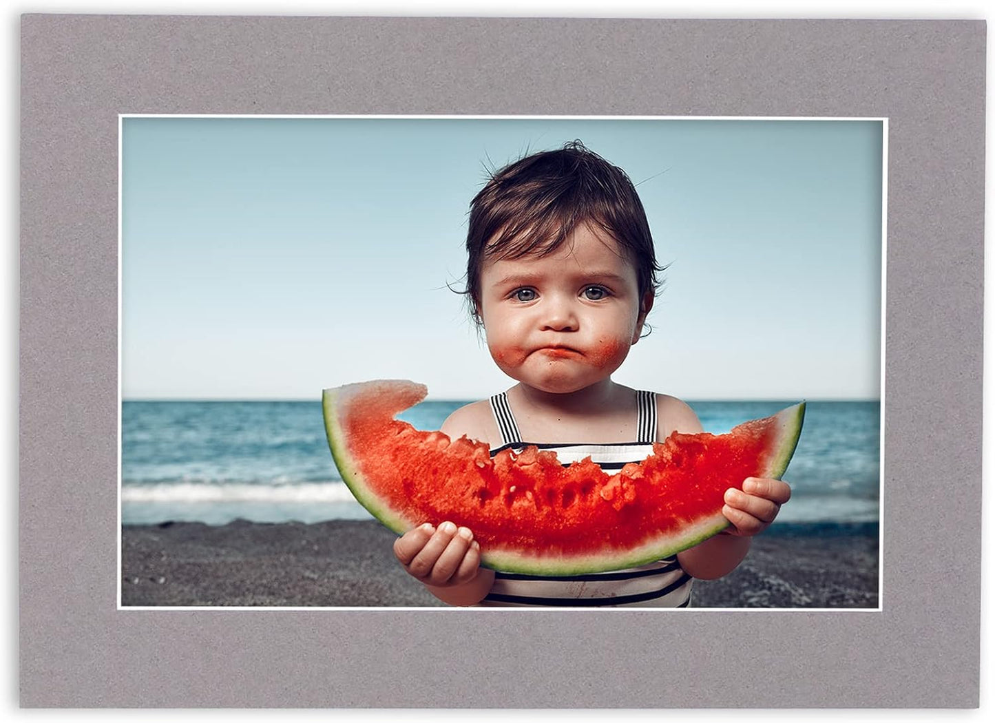 5x7 Mat for 8.5x11 Frame - Precut Mat Board Acid-Free Charcoal 5x7 Photo Matte Made to Fit a 8.5x11 Picture Frame, Premium Matboard for Family Photos, Show Kits, Art, Picture Framing, Pack of 25 Mats
