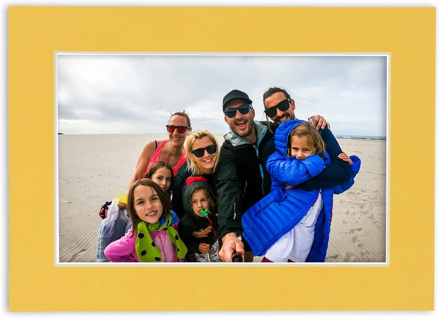 Pack of Ten 8.5x11 Mats Bevel Cut for 7x9 Photos - Acid Free Chamois Yellow Precut Matboards for Pictures, Photos, Framing - 4-ply Thickness