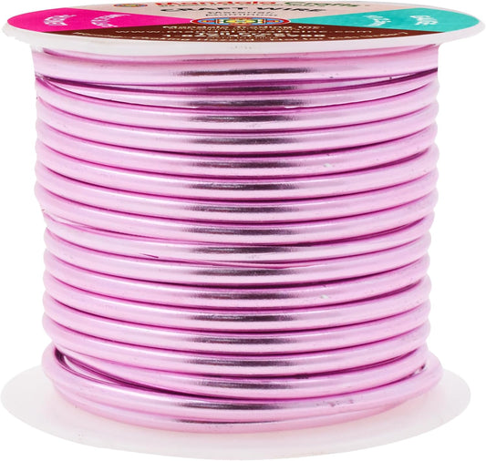 Mandala Crafts 10 Gauge Anodized Aluminum Craft Wire for Jewelry Making - 32 FT Colored Flexible Pink Wire - Bendable for Bonsai Armature Crafting Sculpting