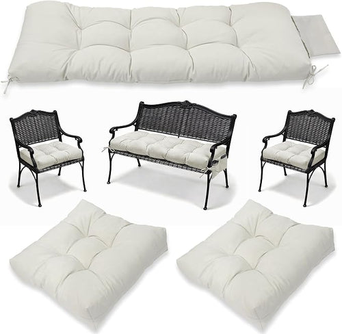 3 Pcs Wicker Chair Cushions Patio Loveseat Chaise Cushion Set by YDDSKY