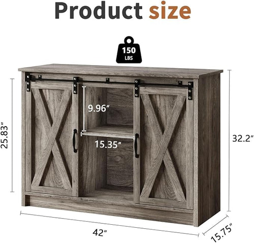 4 EVER WINNER 42" Farmhouse Coffee Bar, Buffet Cabinet - Image 2