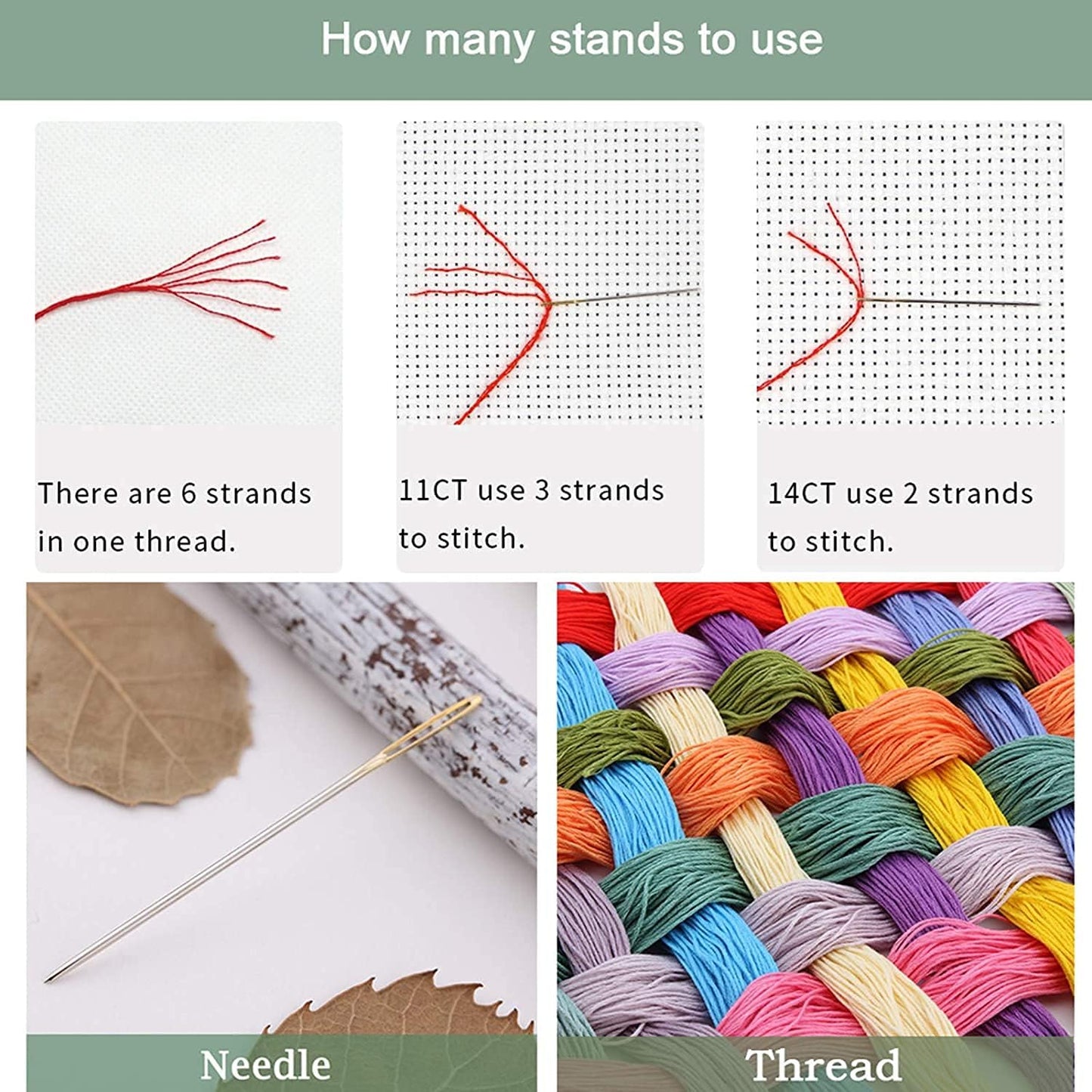 ZuoAnLF Cross Stitch Kits,Cross-Stitch Stamped Kits for Kids Adults Beginner,DIY Embroidery 11CT 13.8 * 19.7inch