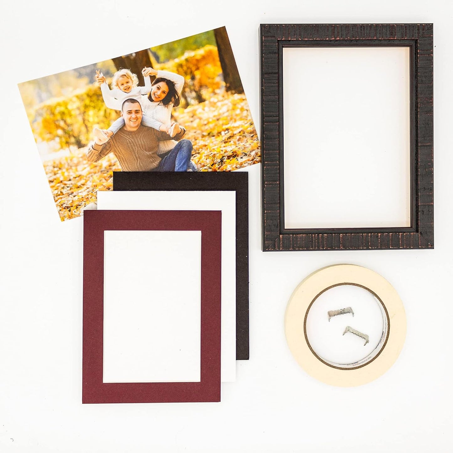8x10 Mat Bevel Cut for 5x8 Photos - Acid Free Maroon Red Precut Matboard With Backing Board and Crystal Clear, Self Seal Photo Mat Bag - For Pictures, Photos, Framing - 4-ply Thickness