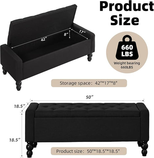 50" W Storage Ottoman Bench - Image 2