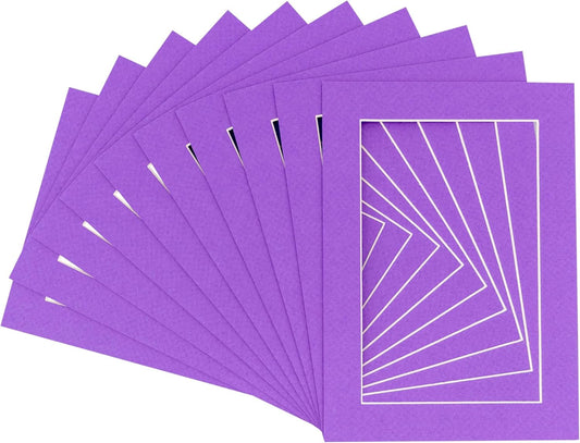 5.5x8.5 Mat for 8.5x11 Frame - Precut Mat Board Acid-Free Purple 5.5x8.5 Photo Matte for a 8.5x11 Picture Frame, Premium Matboard for Family Photos, Show Kits, Art, Picture Framing, Pack of 25 Mats