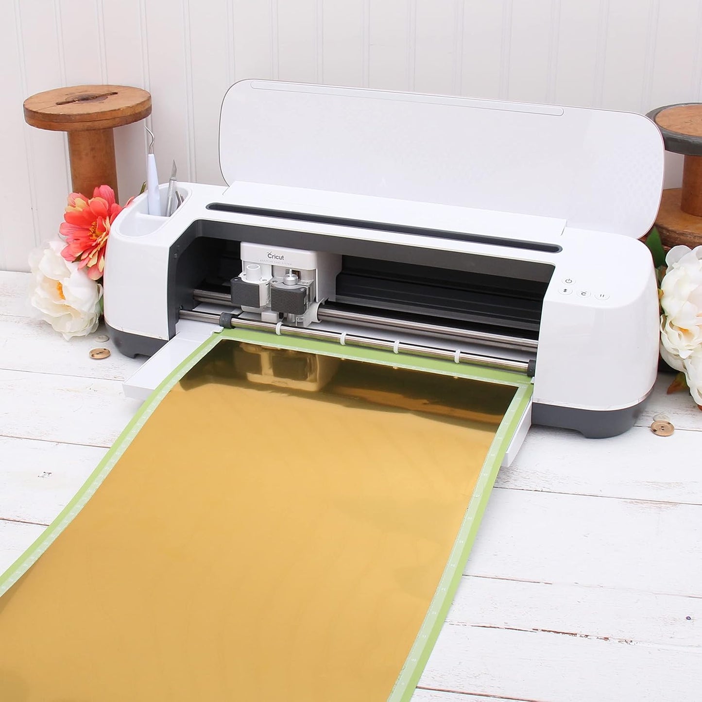 10 Yard x 20" Wide Roll Threadart Metallic Gold Matte Heat Transfer Vinyl Film | Compatible with Venture Explore and Maker, Silhouette Cameo, & Large Format Cutters