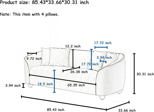 3-Piece Luxury Velvet Sofa Set for Living Room, Elegant Design Couch Set - Image 2