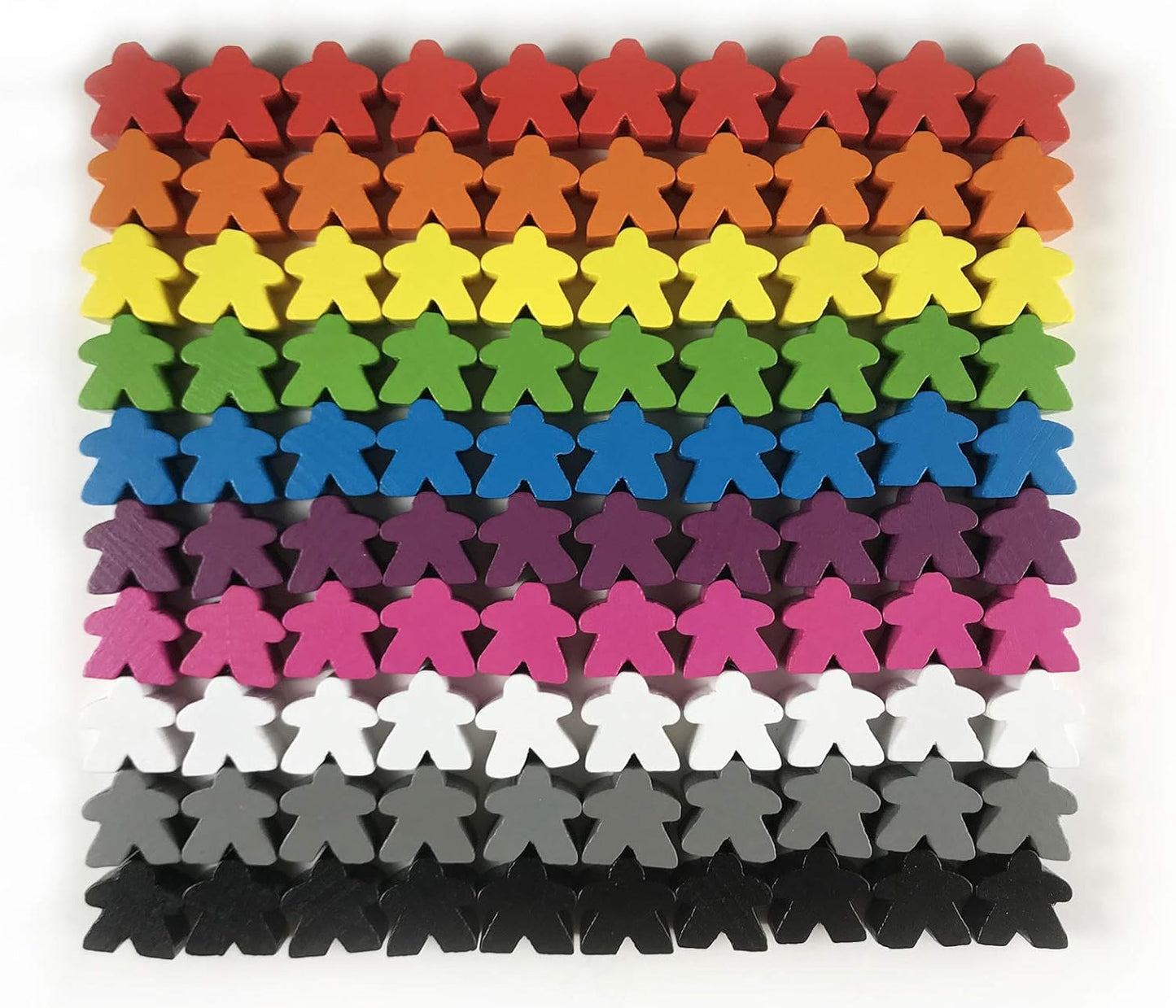 100 Wooden Meeples, Family Games Accessories – Multi-Color Board Game Tokens Ideal for Sorting, Counting, Classrooms, Replacement Pieces