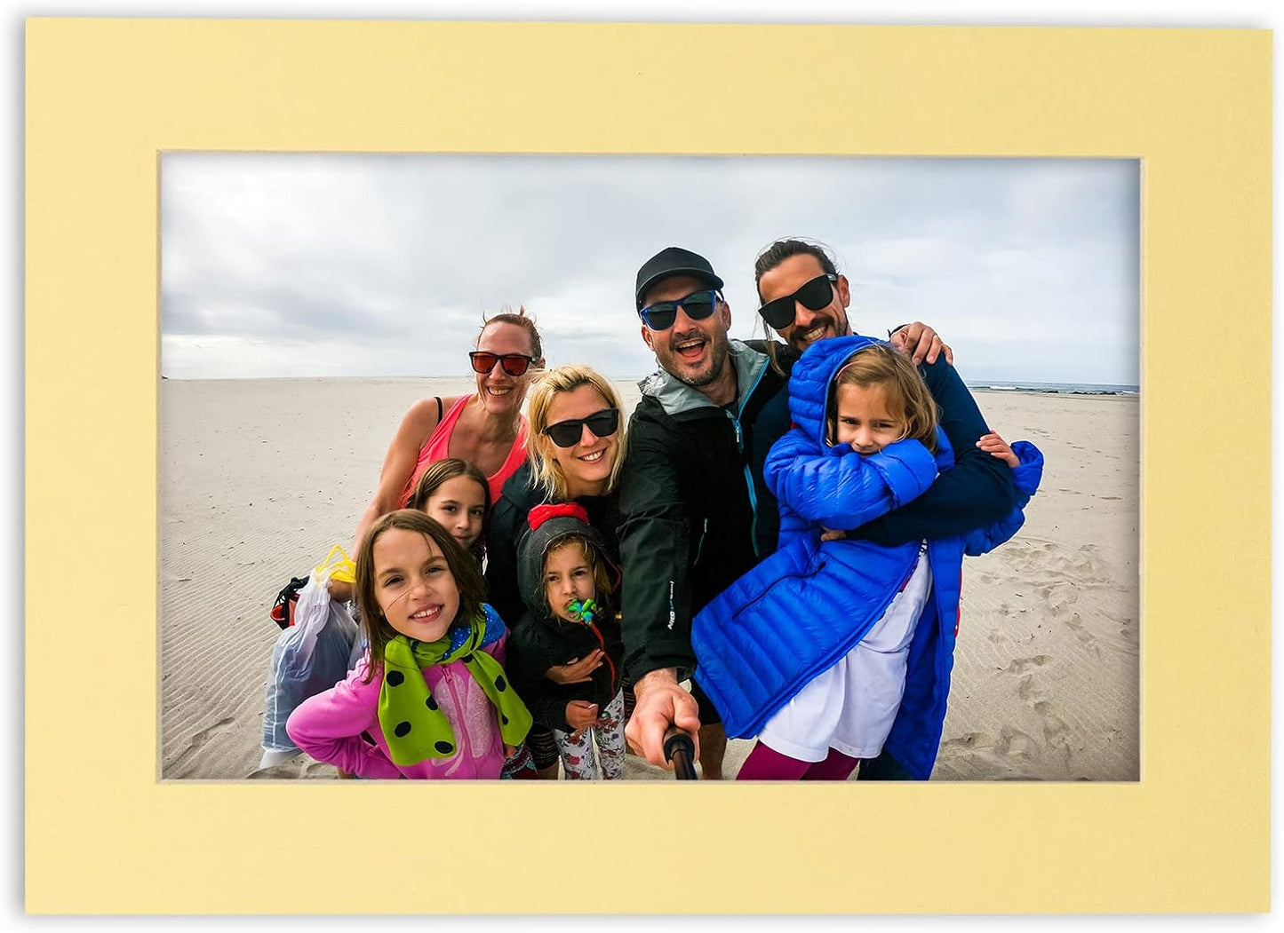 8x10 Mat Bevel Cut for 5x8 Photos - Acid Free Soft Yellow Precut Matboard - For Pictures, Photos, Framing - 4-ply Thickness