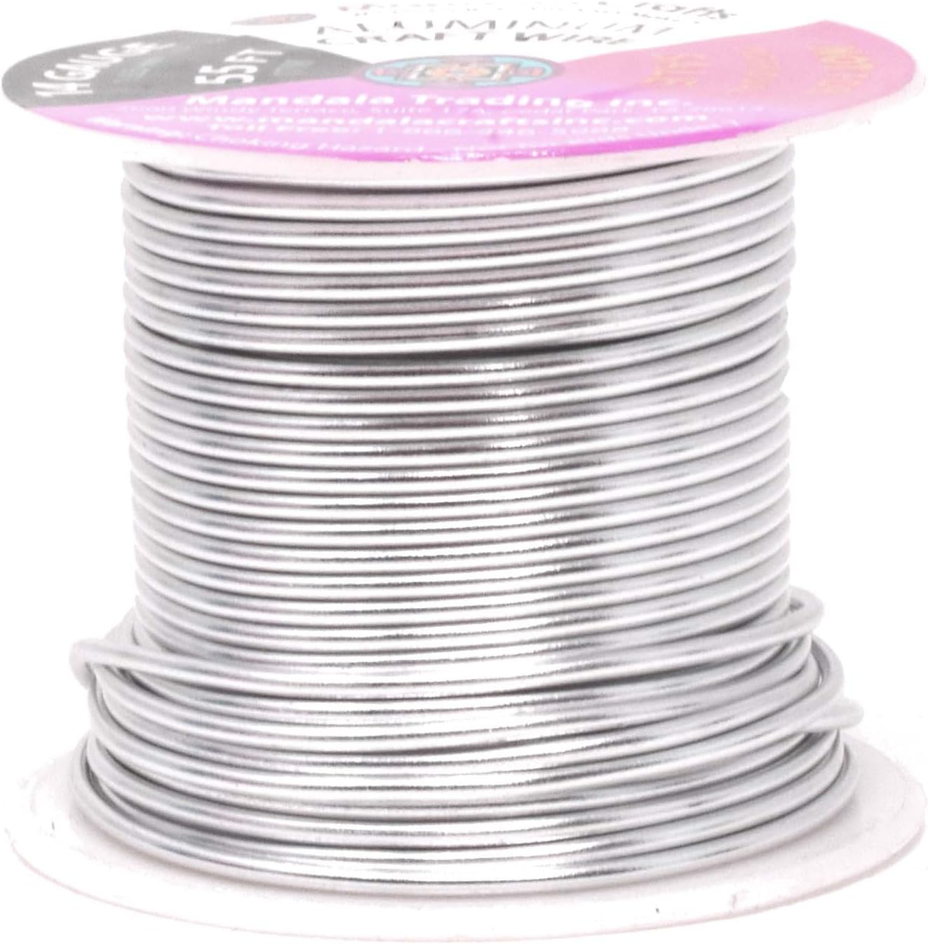 Mandala Crafts 14 Gauge Anodized Aluminum Craft Wire for Jewelry Making – 330 FT Colored Flexible Silver Copper Gold True Blue Purple Pink Wire - Bendable for Bonsai Armature Crafting Sculpting