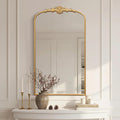 Besdomus Large Vintage Arched Mirror: 24"x42" French Arch Gleaming Gold Antique by Besdomus