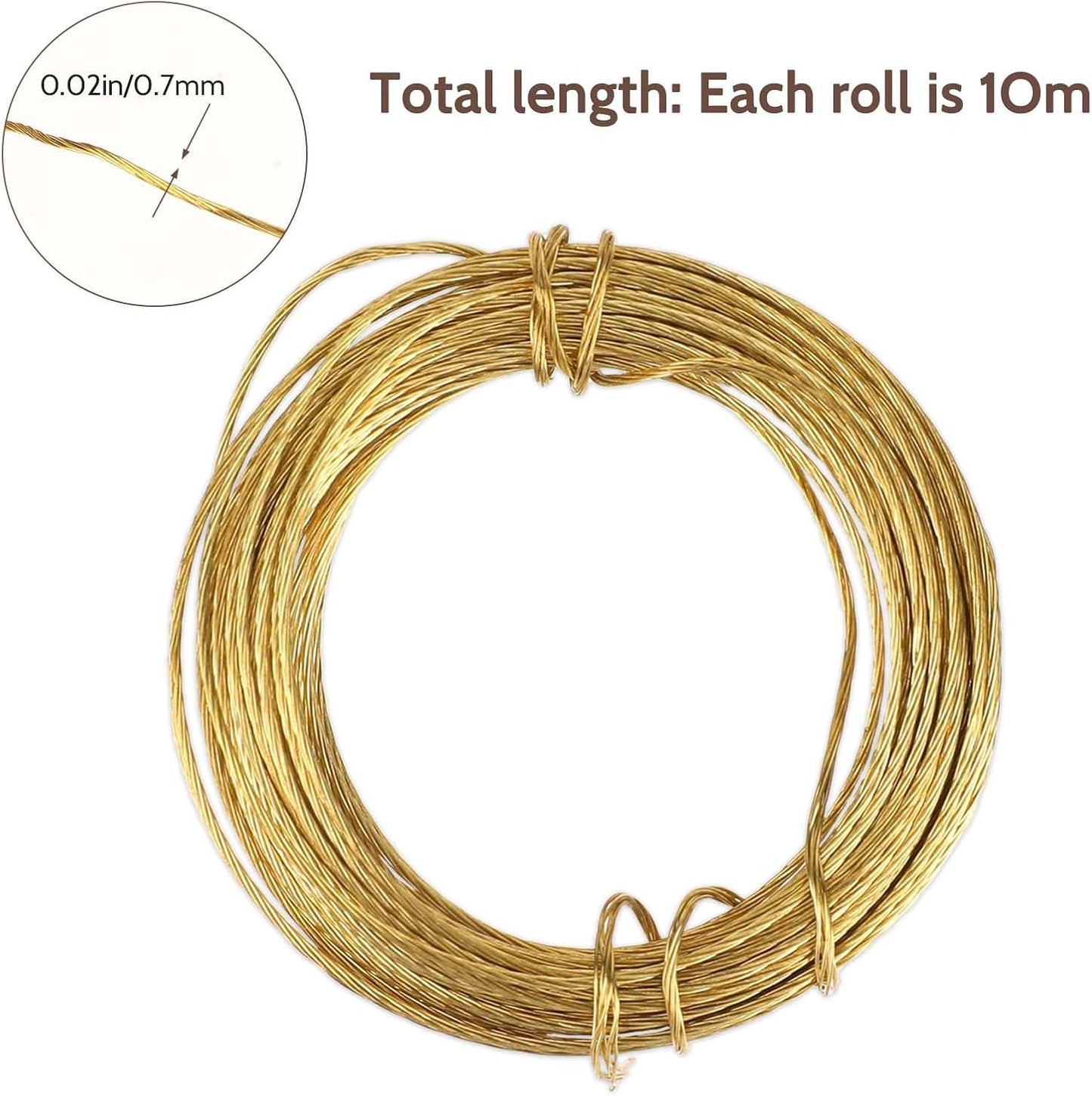 33 Feet Picture Hanging Wire Picture Frame Brass Wire for Hanging Heavy Duty Metal Braided Wire for Hanging Pictures, Mirror, Artwork, Light
