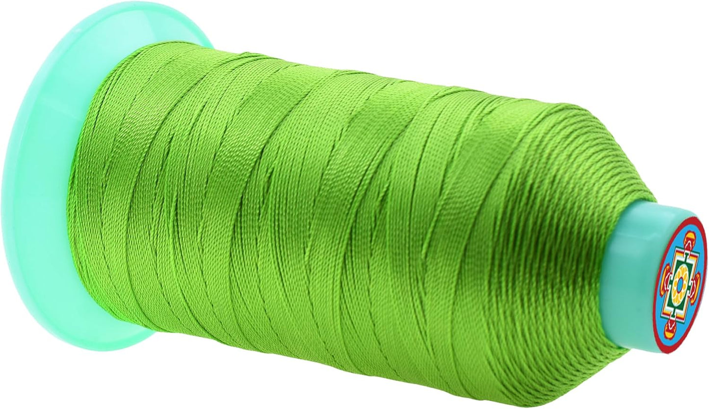 Mandala Crafts Bonded Nylon Thread Apple Green Heavy Duty Sewing Threads - 800 YDs Size 207 630D T210 Tex 210 Thread for Leather Jeans Weaving Outdoor Marine Upholstery Threads