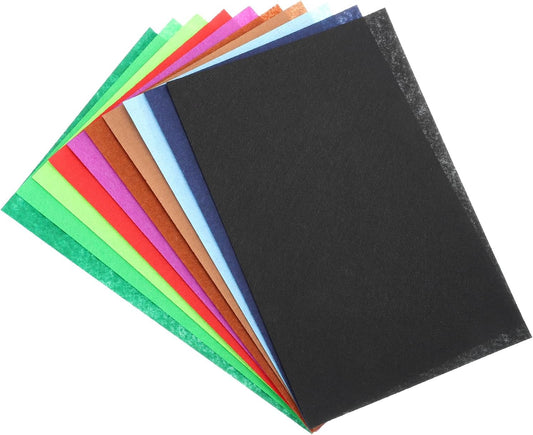 MECCANIXITY Felt Square Shape Craft Felt Sheets 7.87Inch x 7.87Inch for Home Decor Party Crafting Art, 10 Colors, Pack of 100