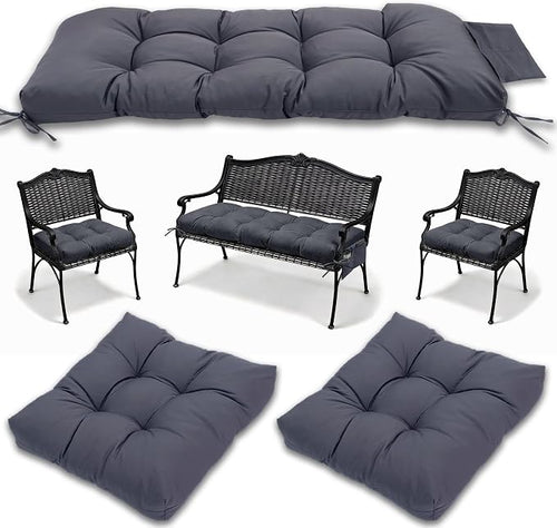 3 Pcs Wicker Chair Cushions Patio Loveseat Chaise Cushion Set by YDDSKY