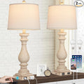 Cinkeda 29" Tall Table Lamp for Living Room Set of 2, Farmhouse Nightstand by Cinkeda