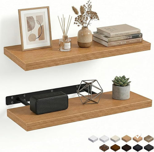 31.5in Floating Shelves for Wall, Wall Mounted Shelves for Decor Storage Set of by INHABITUNION