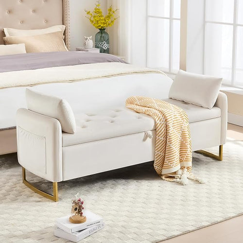 48" End of Bed Bench, Modern Storage Benches by HOMYKA