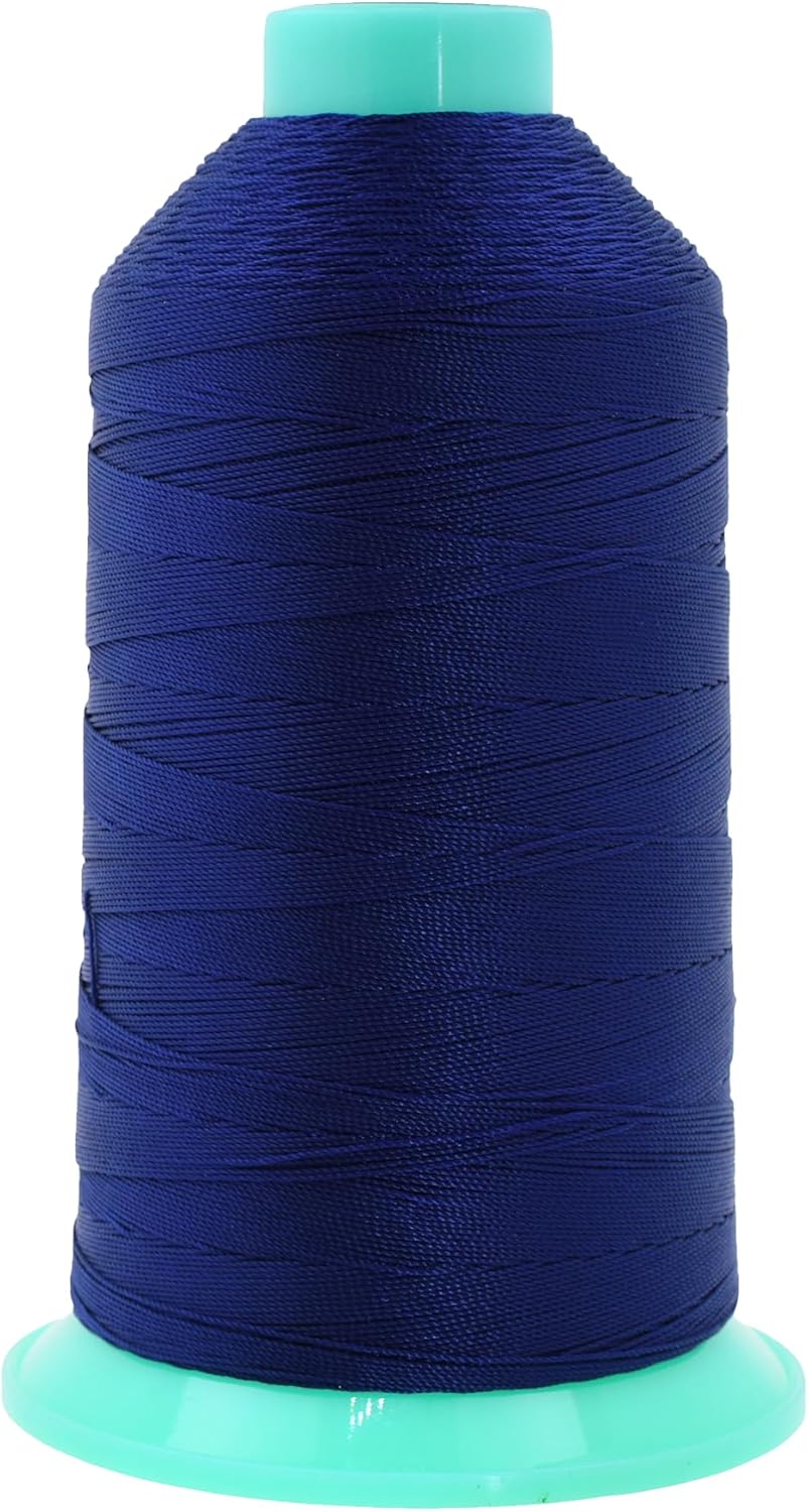 Mandala Crafts Bonded Nylon Thread Dark Blue Heavy Duty Sewing Threads - 1250 YDs Size 138 420D T135 Tex 135 Thread for Leather Jeans Weaving Outdoor Marine Upholstery Threads