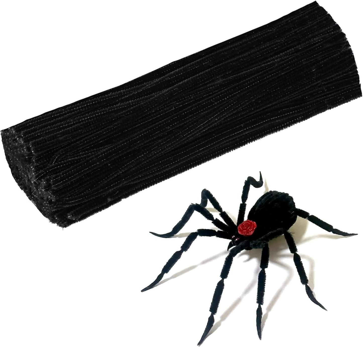 120 Pcs Black Pipe Chenille Stems, Chenille Stems Pipe Cleaners Long Craft Pipe Cleaners Pipe Cleaners for Hair Locs Beginner Creative Crafts Christmas Halloween Decorations