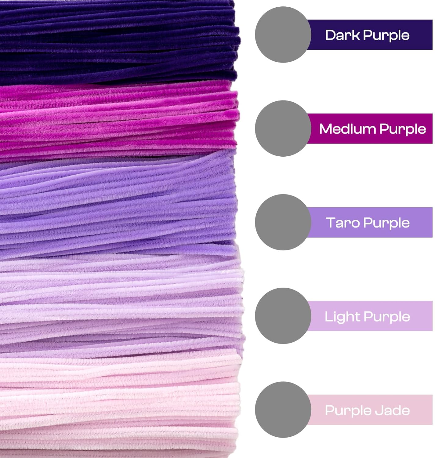 Caydo 500 Pieces Purple Pipe Cleaners, Chenille Stems, Pipe Cleaner Crafts for DIY Art and Craft Projects Creative Gift Party Decorations