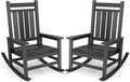 SERWALL Outdoor Rocking Chair Set of 2, HDPE Rocking Chair by SERWALL