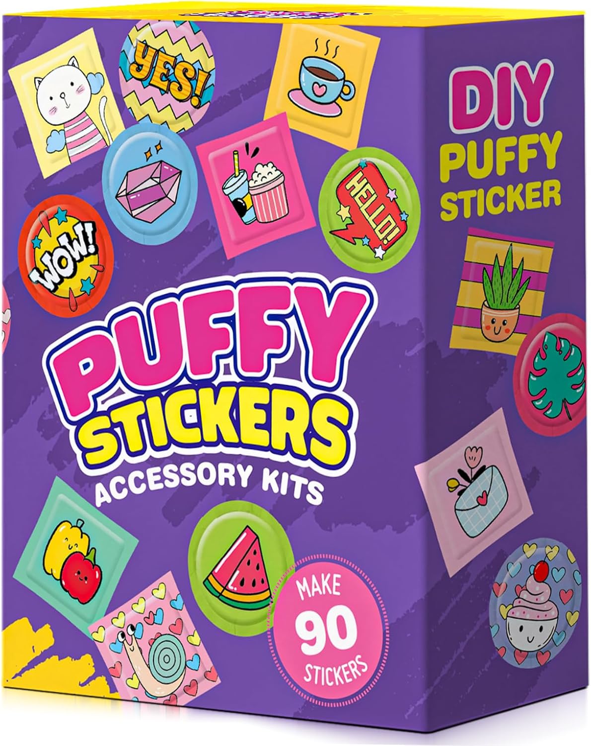 Sticker Maker 90 Refill Kit - Make Your Own 3D Stickers for Kids - DIY Arts and Crafts for Kids Ages 6-10 - Creative Craft Kits Gifts for Girls Boys Year Old Classroom Rewards