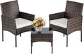 DUMOS 3 Piece Patio Furniture Set, All-Weather Outdoor Wicker Chairs by DumosLifestyle