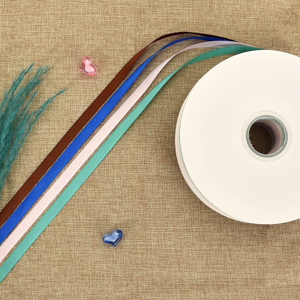 TONIFUL 3/8 Inch x 100yds Turquoise Aqua Blue Satin Ribbon Thin Solid Fabric Ribbons Roll for Gift Wrapping Invitation Floral Hair Balloons Craft Party Wedding Decoration Valentine's Day Bouquet