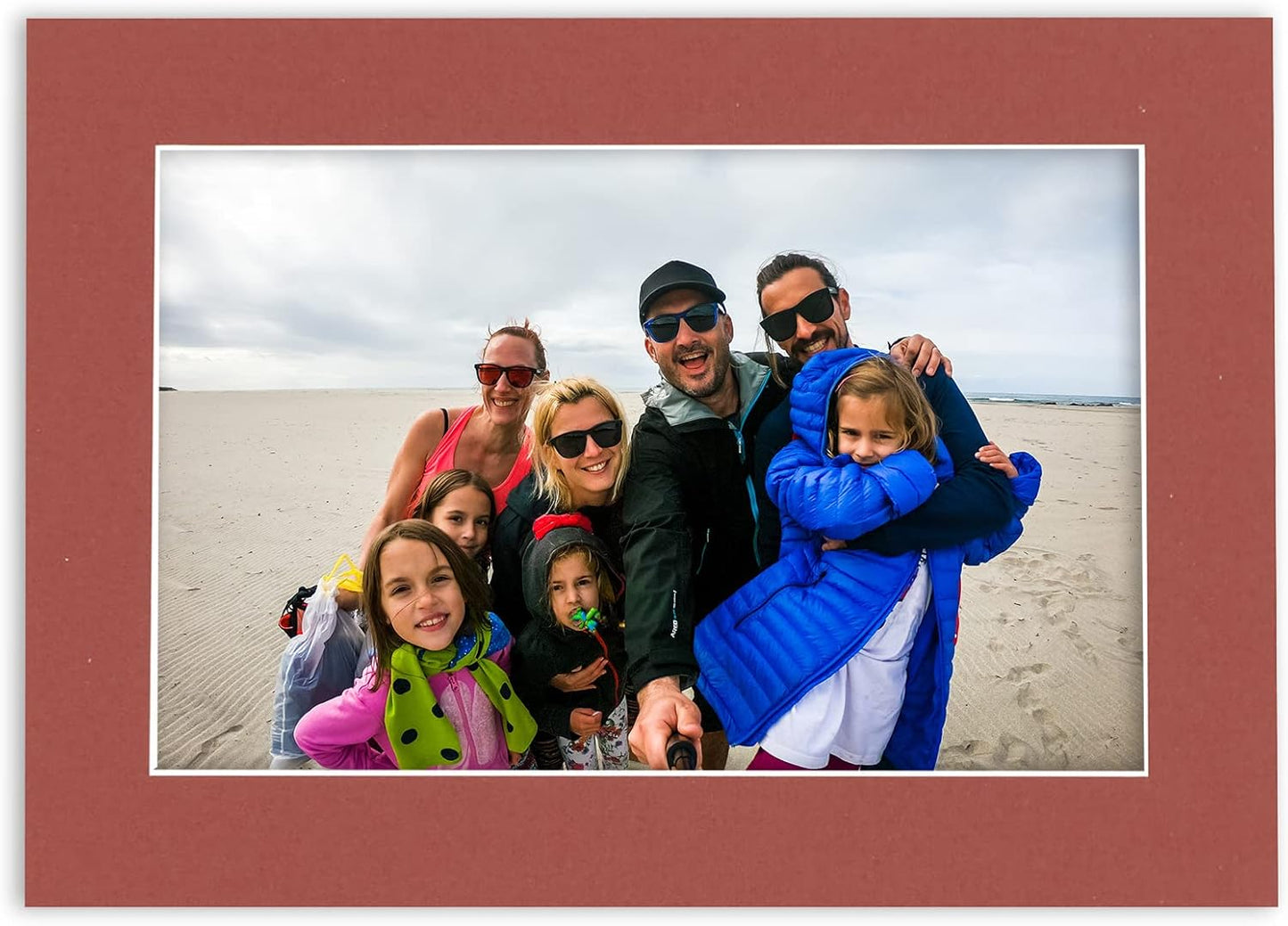 Pack of Ten 8.5x11 Mats Bevel Cut for 7x9 Photos - Acid Free Brick Red Precut Matboards for Pictures, Photos, Framing - 4-ply Thickness