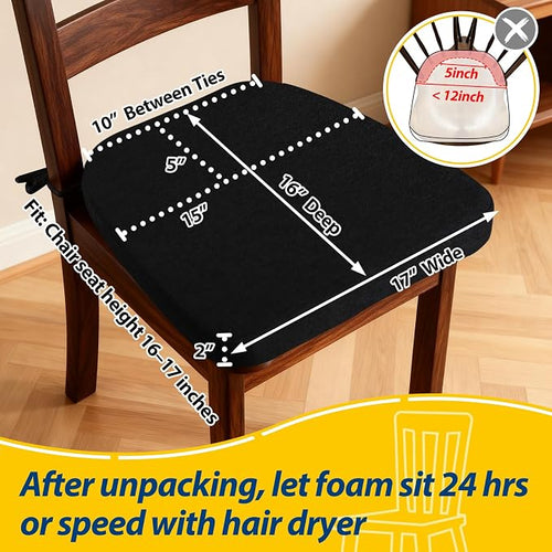 AAAAAcessories D-Shaped Chair Cushions, Machine-Washable Cover - Image 2