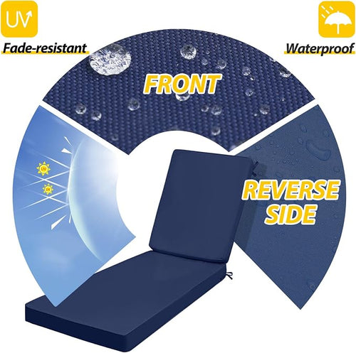 AAAAAcessories Outdoor Chaise Lounge Cushions, Fade-Resistant, Waterproof Patio - Image 2