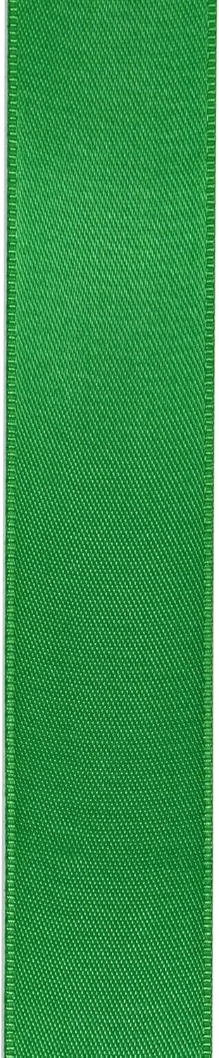 LIUYAXI Green Double Faced Satin Ribbon, 1/4" X Continuous 50 Yards, Thin Ribbons Perfect for Gift Wrapping Wedding Invitation Card Hair Bows Tag Floral Arrangement DIY Craft
