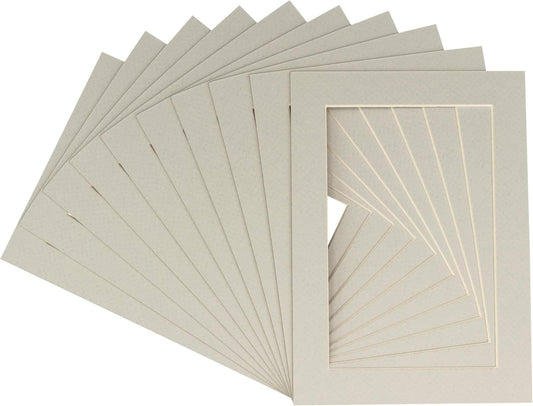 11x14 Mat for 8.5x11 Photo - Precut Grey Picture Matboard for Frames Measuring 11 x 14 Inches - Bevel Cut Matte to Display Art Measuring 8.5 x 11 Inches - Acid Free Pack of TEN MATS