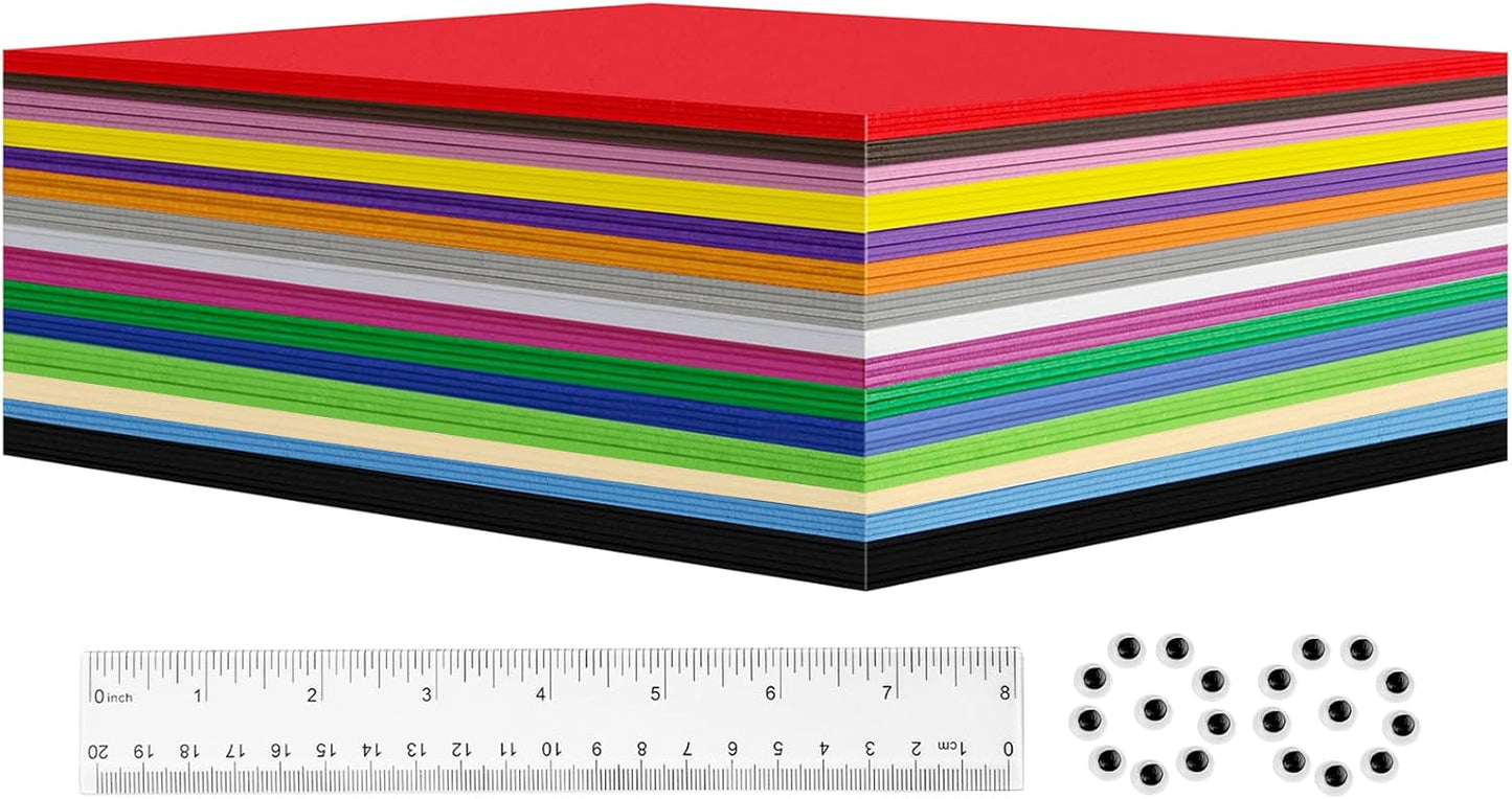 60 Pack EVA Foam Sheets, 12 x 8 Inch, 1mm Thick, Assorted 15 Colors Crafting Sponge Foam Paper for School Scrapbooking and DIY Craft Projects