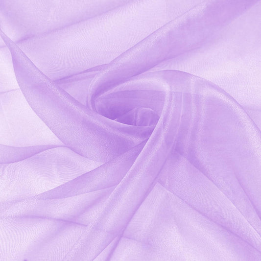 VACVELT Sheer Organza Fabric by The Yard, 60 Inch Wide Light Purple Organza Fabric Bolt Bridal Sheer Tulle Fabric, Silk Organza Fabric Roll for Wedding Party Decorations Backdrop Curtain (2 Yards)