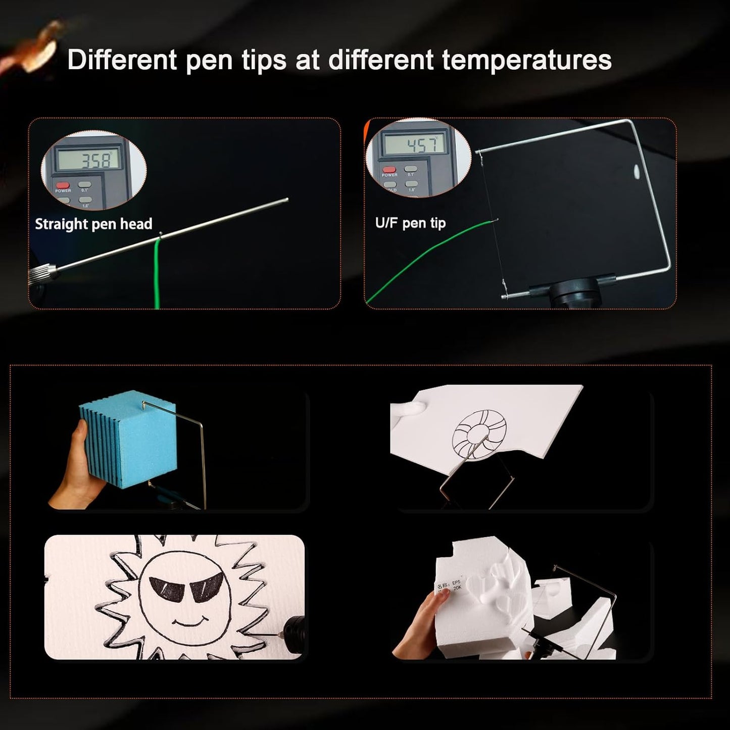 4 in 1 Hot Wire Electric Foam Cutter Kit, Styrofoam Cutting Tool 15W/ 6V with Case, Heated Foam Carving Knife Kit (Toolbox Pink)