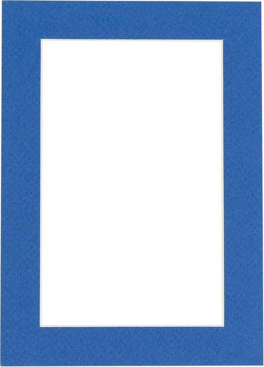 8.5x11 Mat Bevel Cut for 7x9 Photos - Acid Free Royal Blue Precut Matboard - For Pictures, Photos, Framing - 4-ply Thickness